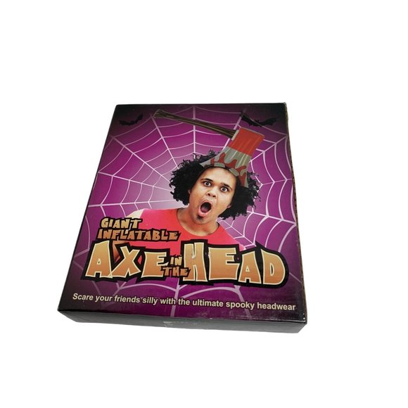 New Giant Inflatable Axe in The Head Novelty Silly Prank Joke Fun Head Wear One - Picture 1 of 3
